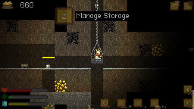 Screenshot of the game on land