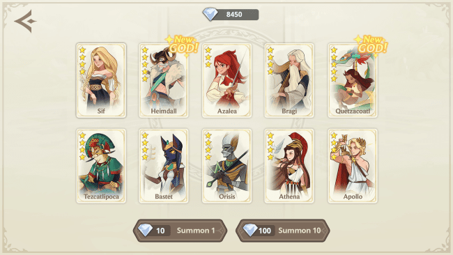 Captura de pantalla del juego Ancient Gods