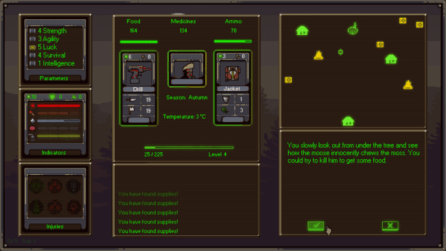 Captura de pantalla del juego de cartas atómicas