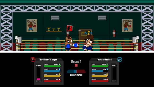 Captura de tela do jogo da escola de boxe