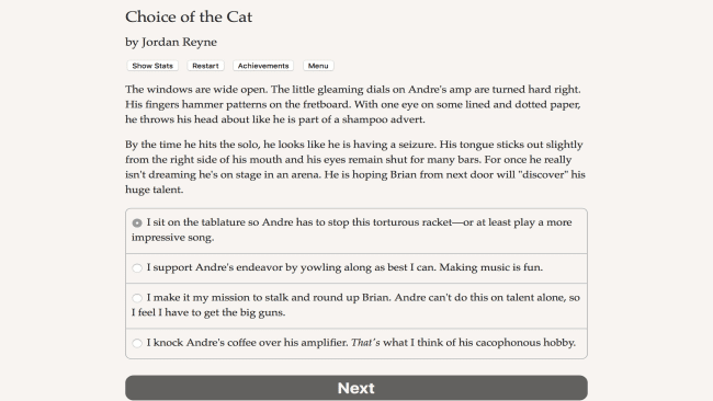 Captura de pantalla de PC de Elección del Gato