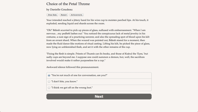 Choice Of The Petal Throne game screenshot
