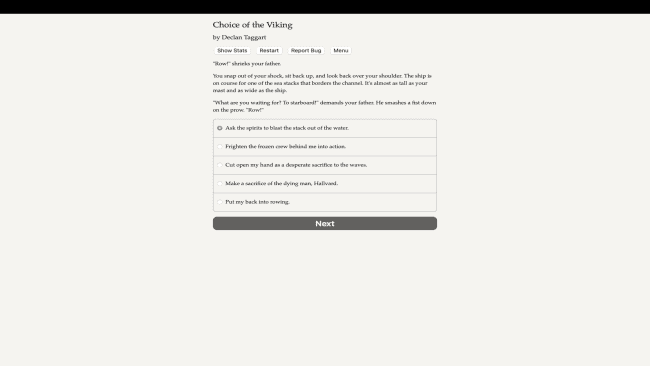 Viking game screenshot choice