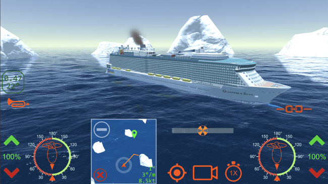 Captura de pantalla del juego de gestión de cruceros