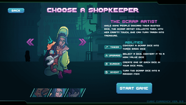 Captura de pantalla de moneda cúbica