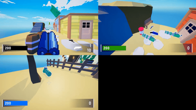 Screenshot of couch combat game