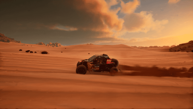 Captura de pantalla del juego del Rally Dakar por el Desierto