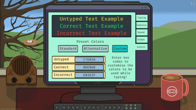 CozyTyper game screenshot