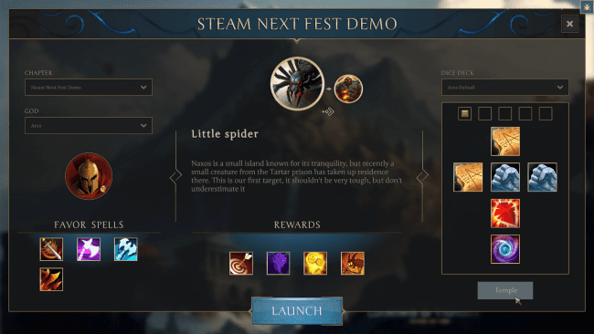 Captura de pantalla del juego Olympus Dice