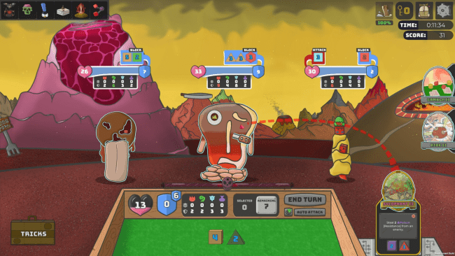 Captura de pantalla del juego Diceheart