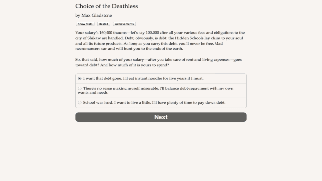 Choice of Deathless game screenshot