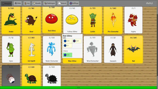 Capture d'écran du PC absorbant