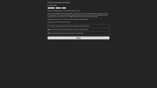 A Crown of Witchcraft and Steel'in PC ekran görüntüsü