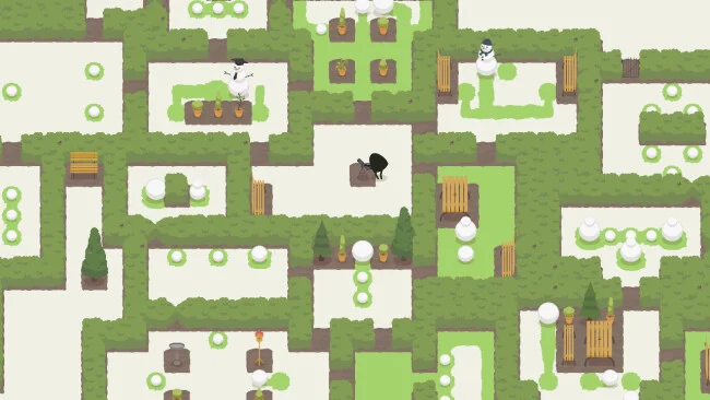 Es difícil construir un buen muñeco de nieve. Captura de pantalla del juego.