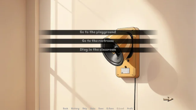 Captura de pantalla del juego de una pequeña aventura espacial.