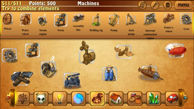 Screenshot of classic Alchemy game