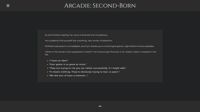 Arcadie : capture d'écran du jeu Second-Born