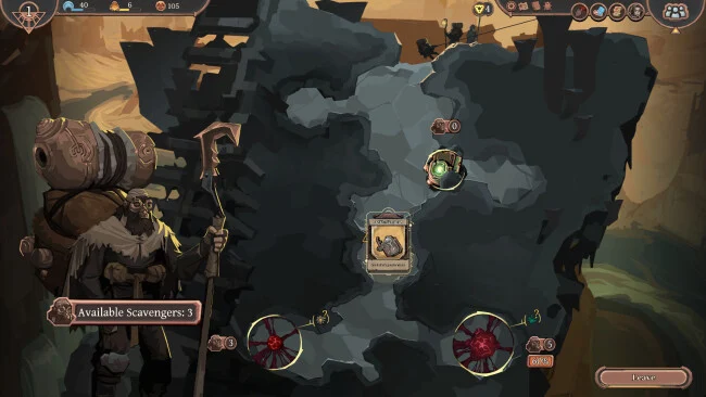 Screenshot of the game as we descend