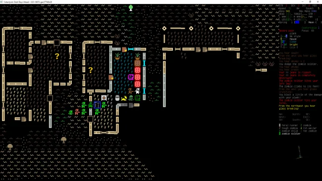 Cataclysm: Dark Days Ahead, captura de pantalla del juego