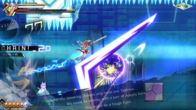 Capture d'écran d'Azure Striker GUNVOLT pour PC
