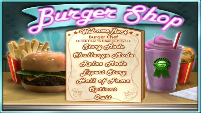 PC screenshot of burger shop