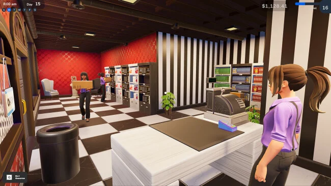 Captura de tela do jogo simulador de livraria