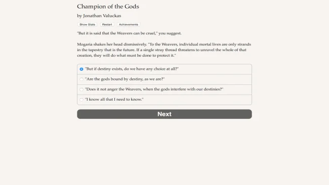 Screenshot of Champion of the Gods game