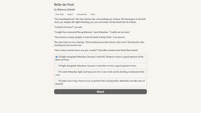 Belle-de-Nuit'in PC ekran görüntüsü