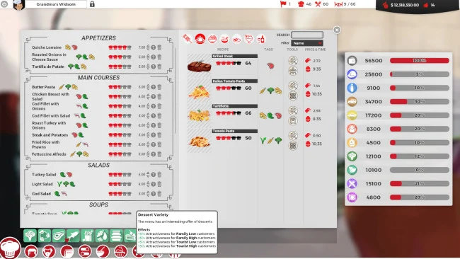 Captura de pantalla del juego Chef: A Tycoon Restaurant Game