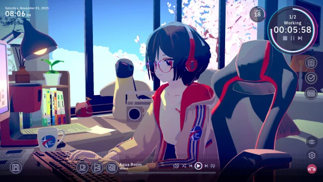 Relájate contigo: captura de pantalla del juego Lo-Fi Story