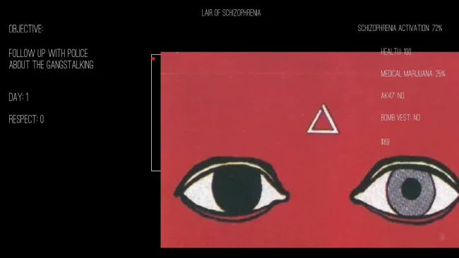 Capture d'écran du jeu aveugle et schizophrène