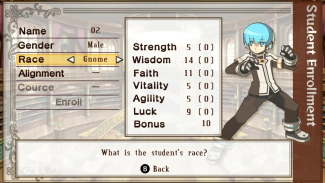 Captura de pantalla del juego Class of Heroes: Anniversary Edition