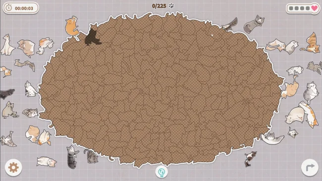 Screenshot of the Snuggle Cats game