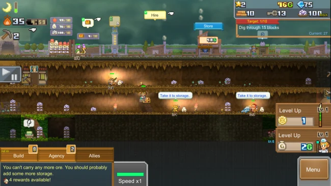 Captura de tela do jogo Cavern Adventurers