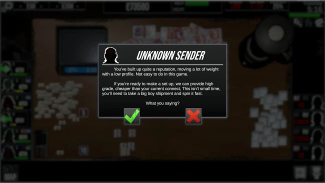 Captura de pantalla del juego del traficante de cocaína