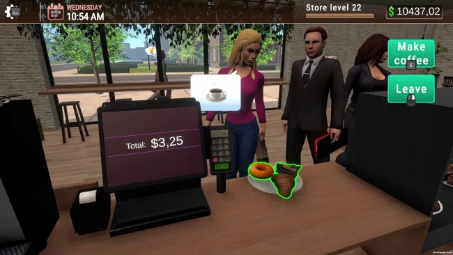 Captura de pantalla del Simulador de Café Bar
