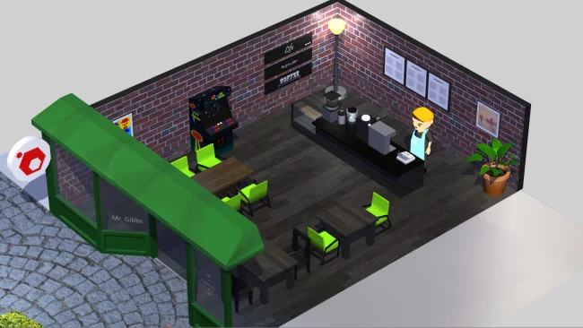 Captura de pantalla del juego Coffee Shop Tycoon