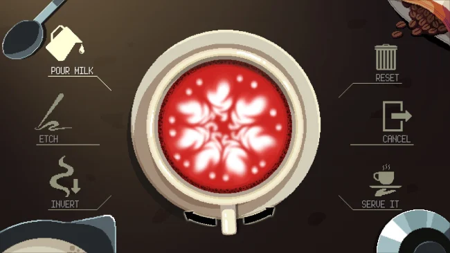 Episodio de Coffee Talk: Captura de pantalla del juego Hibiscus & Butterfly