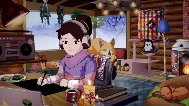 Captura de pantalla del juego Comfy Girl: Lofi Companion