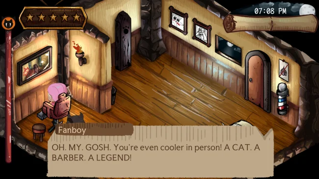 Captura de pantalla del juego de barbería del Conde Meowcula