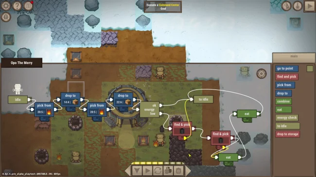 Craftomation: captura de pantalla del juego de programación y artesanía