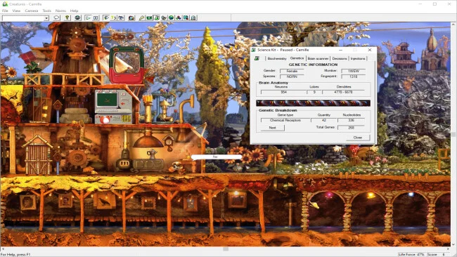 Criaturas: Captura de pantalla del juego de los años de Albiano