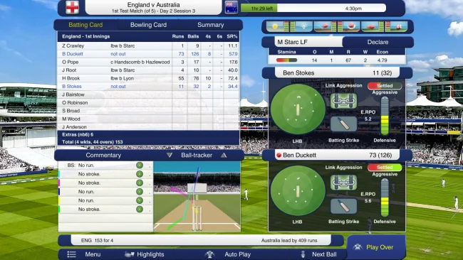 Captura de pantalla del juego Cricket Captain