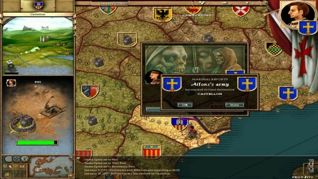 Captura de pantalla completa del juego de Crusader Kings
