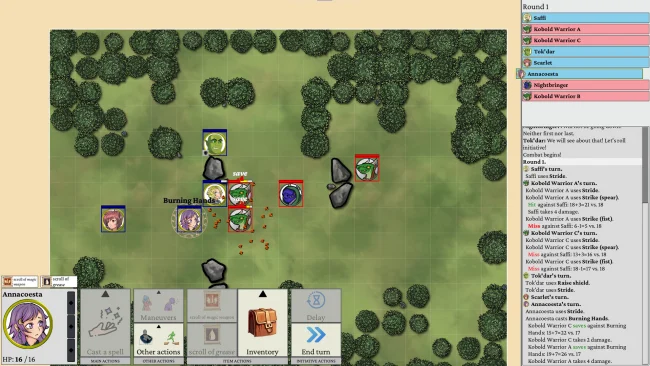 Captura de pantalla del juego Dawnsbury Days