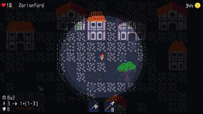 Captura de pantalla del juego del descenso de la torre Arkov