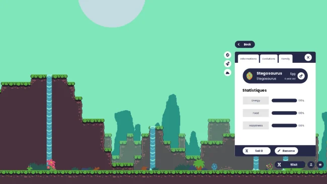 Captura de pantalla del juego de dinosaurios de escritorio