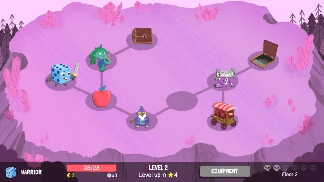 Captura de pantalla del juego Dicey Dungeons